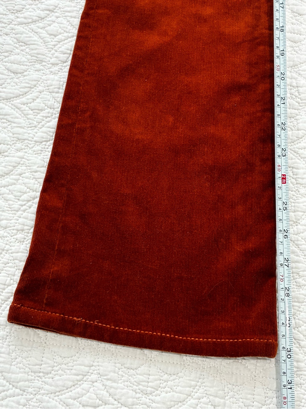J Brand 823 Terra Cota Corduroy Flare Pants Size 25 Rust Brown Bell Bottoms - Picture 5 of 8